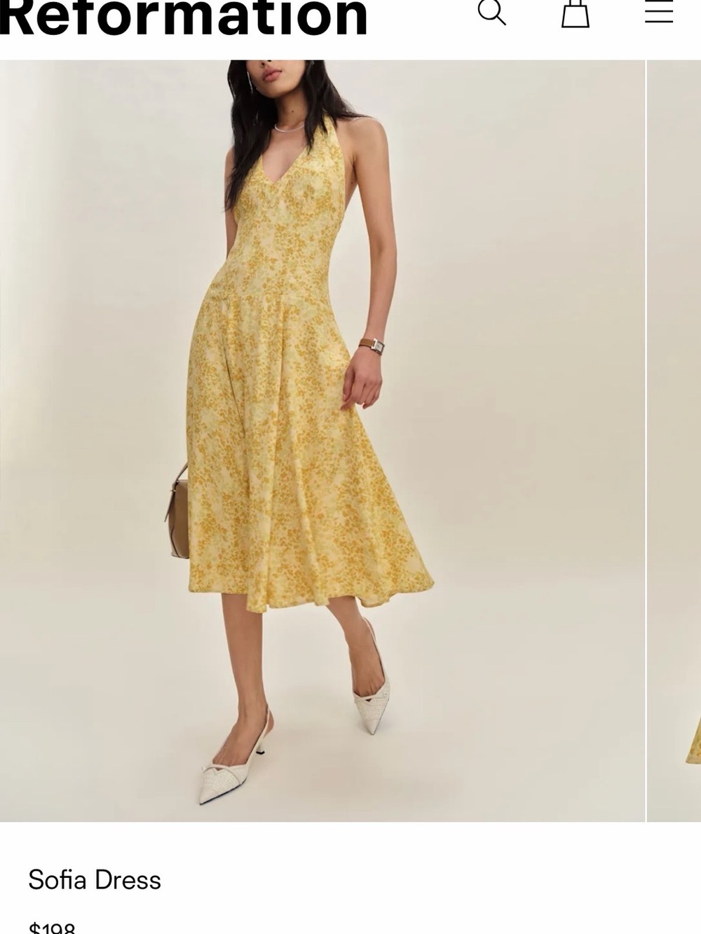 Reformation Yellow Halter Floral Midi Dress - Picture 12 of 13